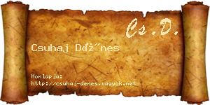 Csuhaj Dénes névjegykártya